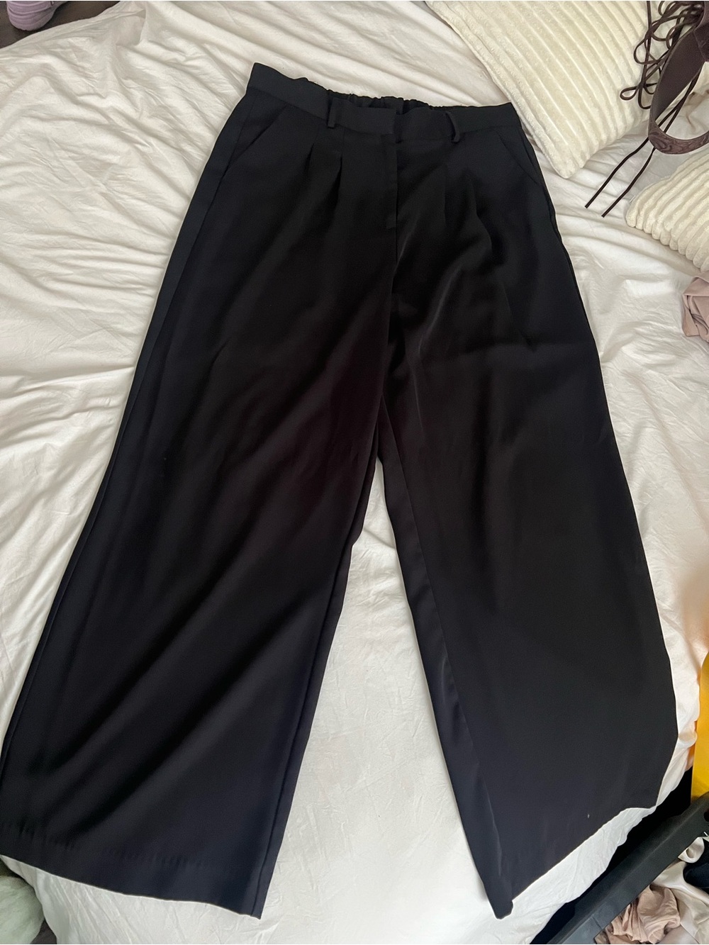 French Connection Black Tailored Wide-Leg Pants